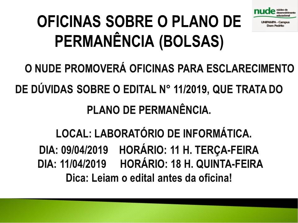OFICINAS SOBRE O PLANO DE PERMANÊNCIA OFICINAS SOBRE O PLANO DE PERMANÊNCIA