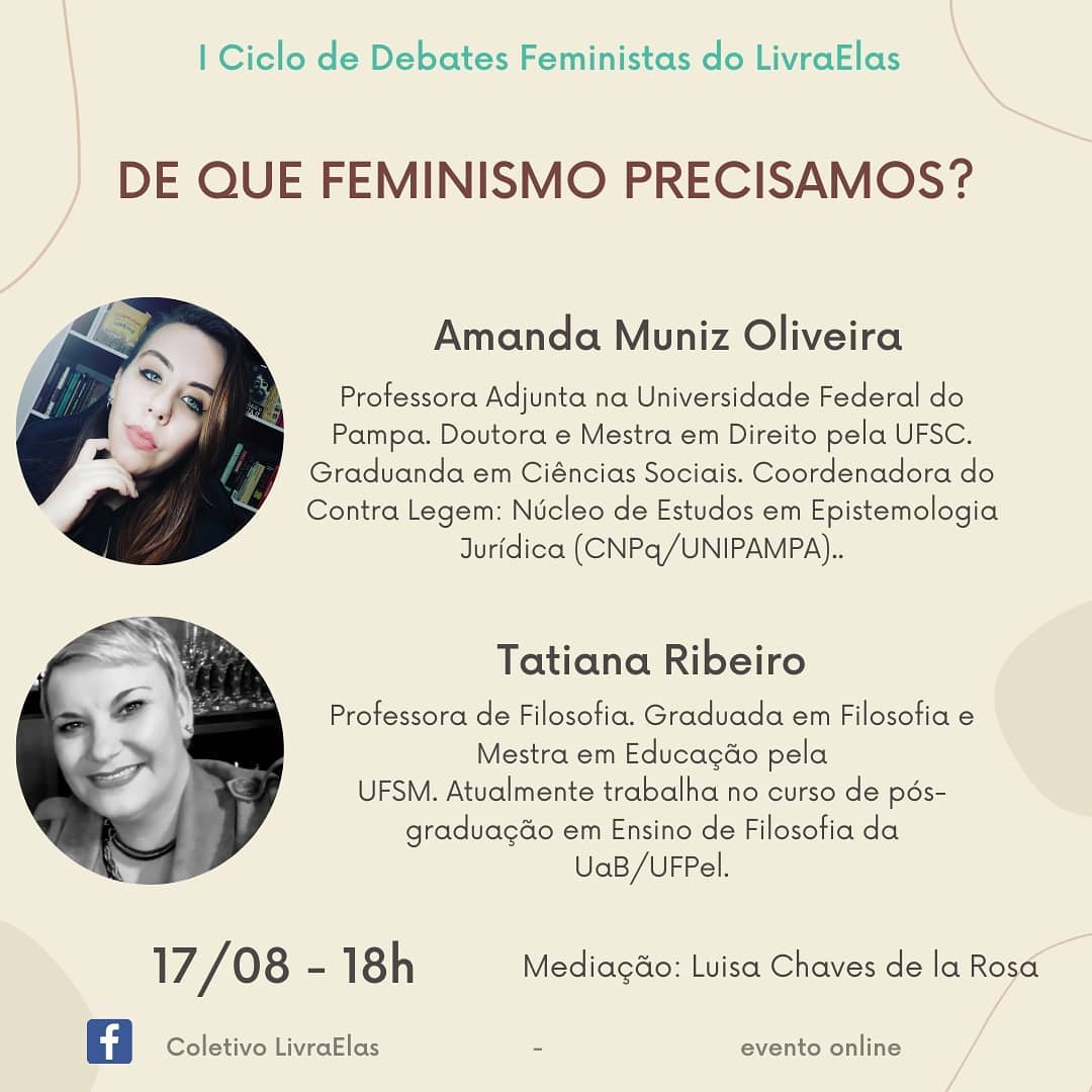 De que feminismo precisamos? é a pergunta de norteia o debate do dia 17 - Divulgação De que feminismo precisamos? é a pergunta de norteia o debate do dia 17 - Divulgação