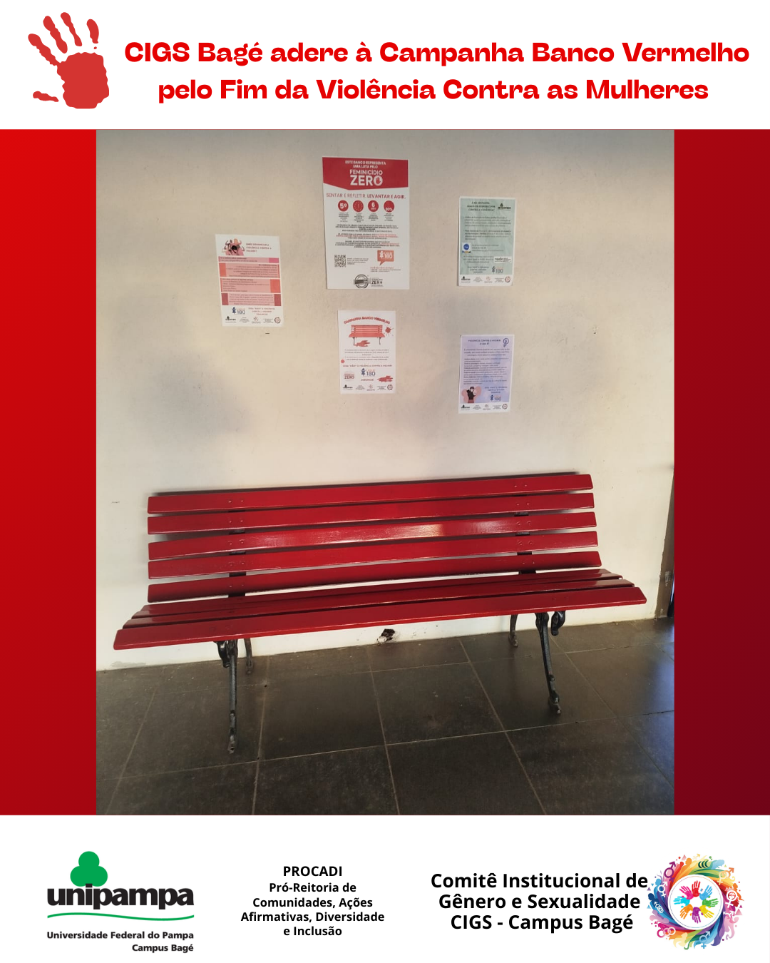 Instalação de Banco Vermelho no Campus Bagé (Imagem: divulgação) Instalação de Banco Vermelho no Campus Bagé