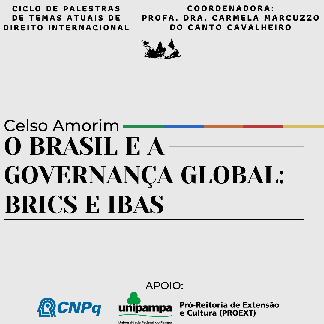 “Ciclo de palestras de Direito Internacional” acontece quarta-feira, 18 “Ciclo de palestras de Direito Internacional” acontece quarta-feira, 18