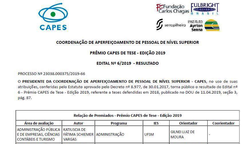 Professora Do Campus de Santana do Livramento é premiada com o Prêmio CAPES de Tese - Edição 2019 Professora Do Campus de Santana do Livramento é premiada com o Prêmio CAPES de Tese - Edição 2019