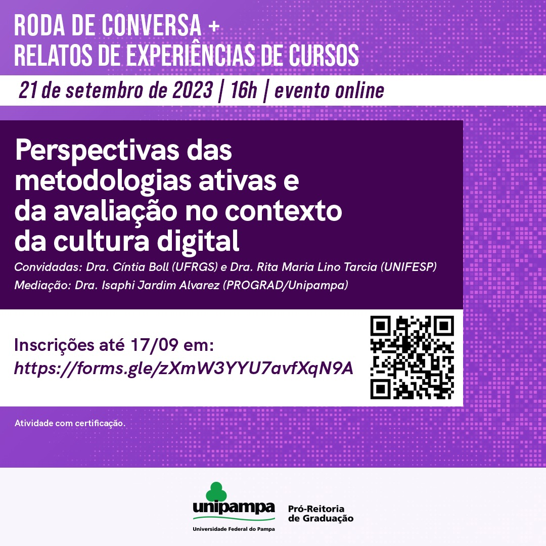 Prograd promove roda de conversa sobre perspectivas das metodologias ativas e da avaliação no contexto da cultura digital