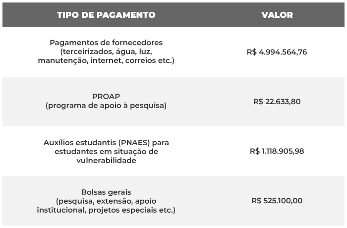 Despesas da Universidade Federal do Pampa