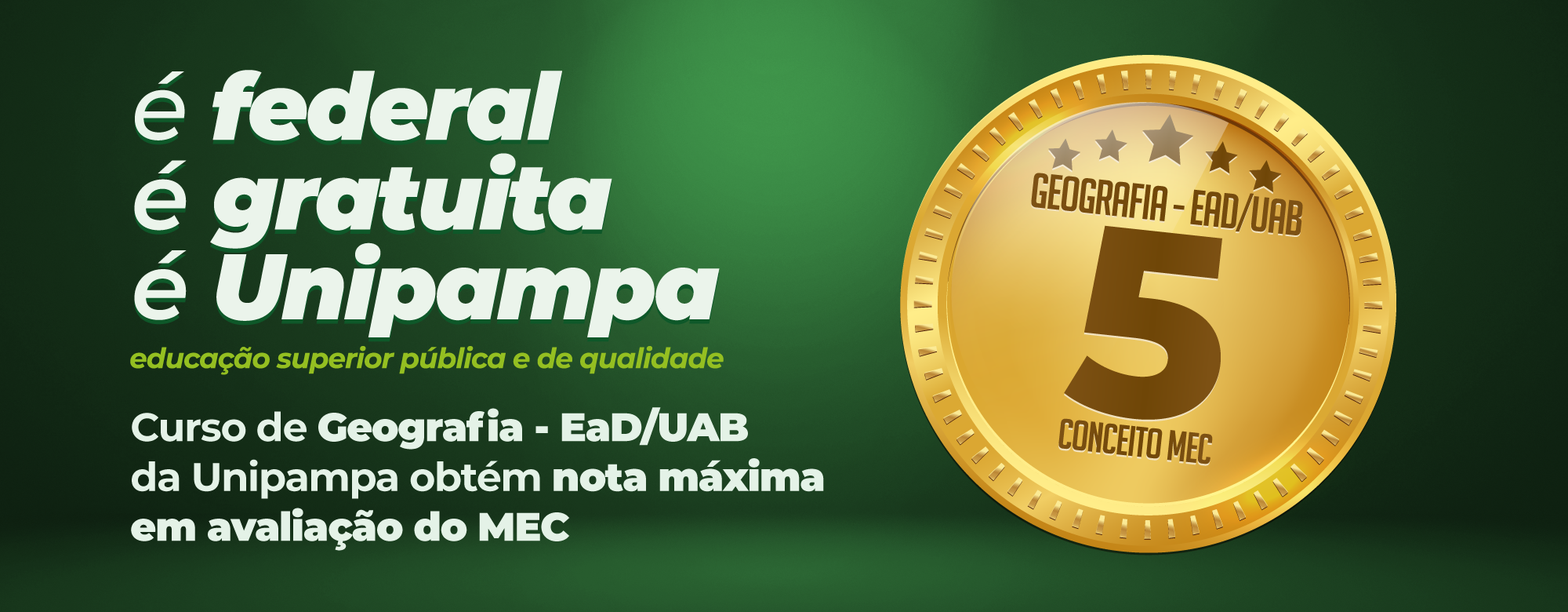 Curso de Geografia EaD/UAB da Unipampa obtém nota máxima na avaliação do MEC