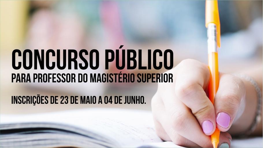 Anúncio do concurso público para professor do magistério superior da Unipampa.
