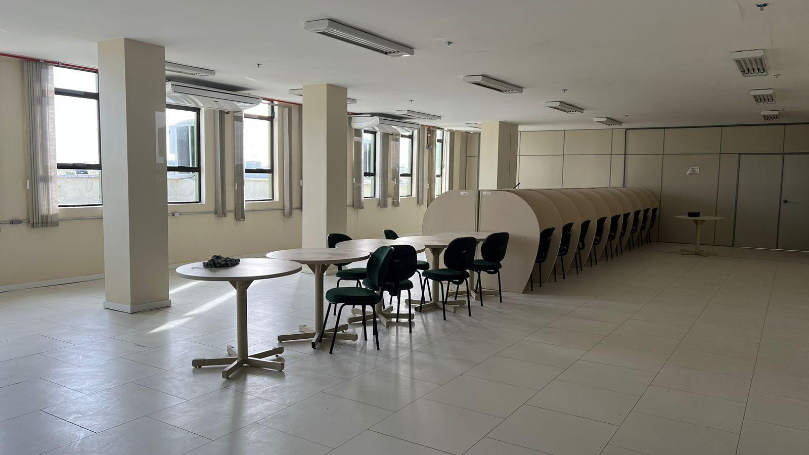 Reformas com 90,30% do projeto executado no Campus Bagé: auditório, Bloco 01; biblioteca, Bloco 3; e, incubadoras, Bloco 2 (Foto