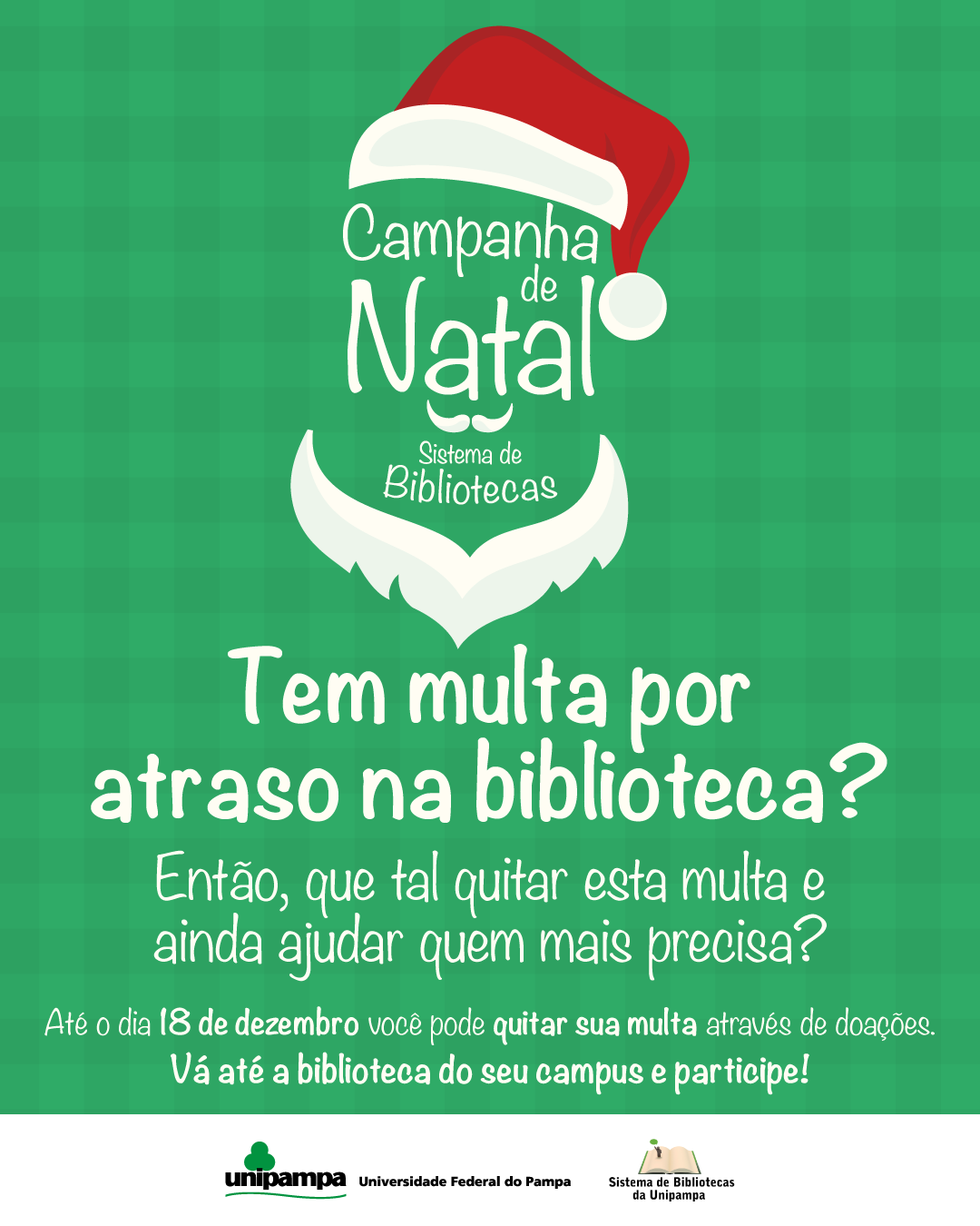 Card com fundo verde da campanha de natal de doações da Sisbi