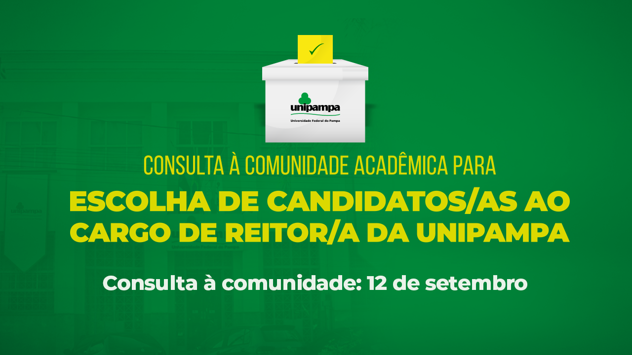 Comunidade acadêmica da Unipampa vota para reitor/a nesta terça-feira, 12 de setembro