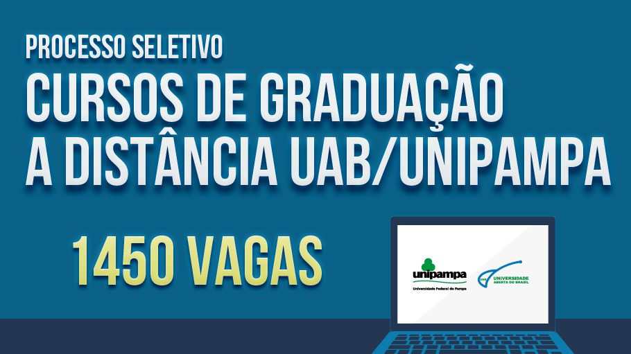 Banner publicitário anunciando o processo seletivo para cursos de graduação EaD UAB/Unipampa.