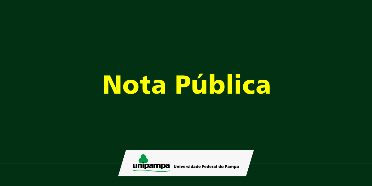 Fundo verde. Texto "#nota pública" em amarelo e destacado.