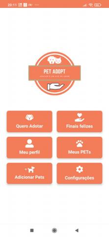 Interface do aplicativo Pet Adopt - Divulgação